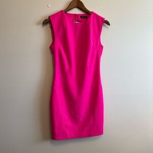 DO+BE Sheath Open Back Fitted Sleeveless Barbie Party Mini Dress Pink